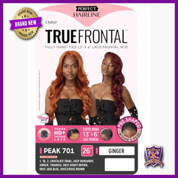 13x6 Lace Front Wig Synthetic Hair Wavy Glueless Widows Peak main image 6